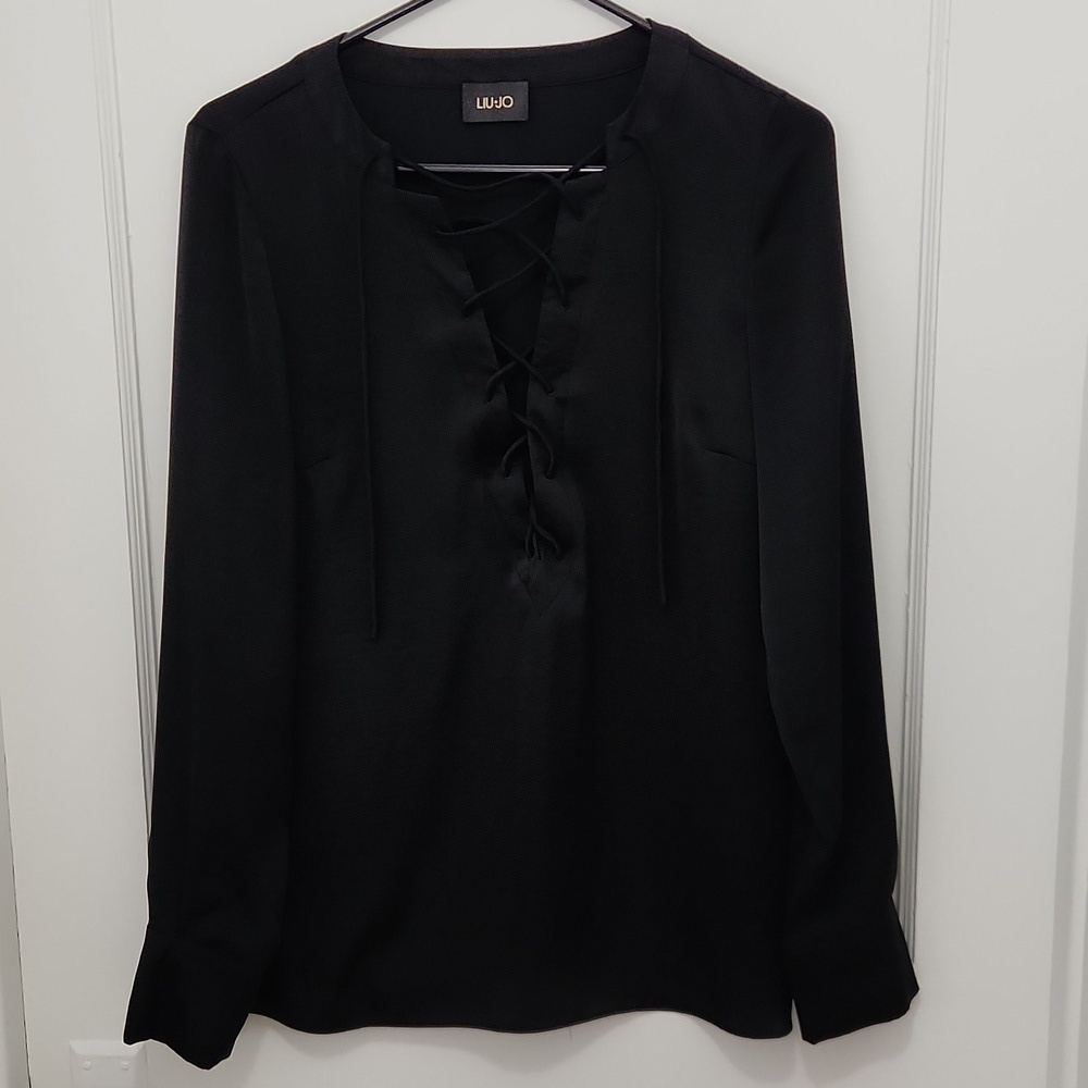 Liu Jo Black Longsleeve Blouse Size Medium